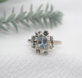 White Gold Montana Sapphire Cluster Ring