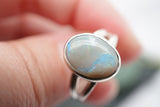 Rivers of Blue, Dark Australian Opal Ring
