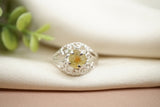 Raw Yellow Orange Montana Sapphire Ring