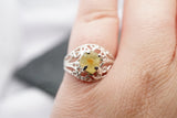Raw Yellow Orange Montana Sapphire Ring
