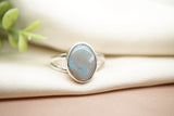 Rivers of Blue, Dark Australian Opal Ring