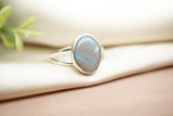 Rivers of Blue, Dark Australian Opal Ring