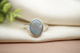 Rivers of Blue, Dark Australian Opal Ring