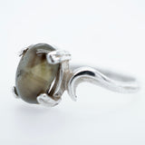 Green and Yellow Cab Montana Sapphire Ring