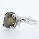 Green and Yellow Cab Montana Sapphire Ring