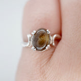 Green and Yellow Cab Montana Sapphire Ring