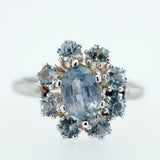 White Gold Montana Sapphire Cluster Ring