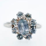 White Gold Montana Sapphire Cluster Ring