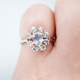 White Gold Montana Sapphire Cluster Ring