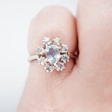 White Gold Montana Sapphire Cluster Ring