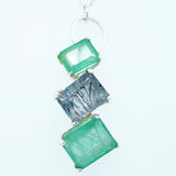 Rutilated Quartz and Emerald Necklace