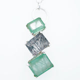 Rutilated Quartz and Emerald Necklace