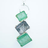 Rutilated Quartz and Emerald Necklace