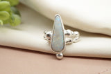 Blue Rainbow Dark Australian Opal Ring