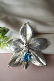 Handmade sterling silver orchid flower necklace
