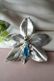 Handmade sterling silver orchid flower necklace
