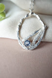 Textured Blue Montana Sapphire Necklace