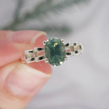 Rare Opalescent Teal Montana Sapphire Ring