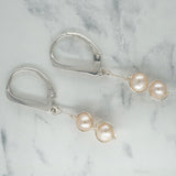 Accented Pink Freshwater Pearl Earrings