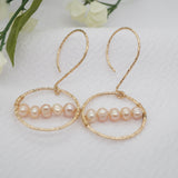 Dangle Pink Freshwater Pearl Earrings