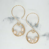 Dangle Pink Freshwater Pearl Earrings
