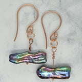 Dangle Black Freshwater Pearl Earrings