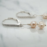 Accented Pink Freshwater Pearl Earrings