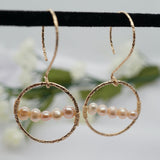 Dangle Pink Freshwater Pearl Earrings