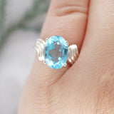 Sterling Silver Swiss Blue Topaz Ring