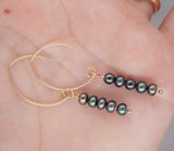 Dangle Black Freshwater Pearl Earrings
