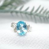 Sterling Silver Swiss Blue Topaz Ring