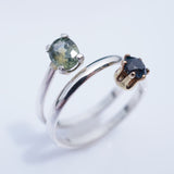 Sterling Silver Montana Sapphire Bypass Ring