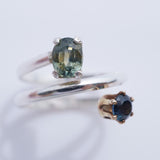 Sterling Silver Montana Sapphire Bypass Ring