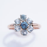 Rose Gold Cluster Montana Sapphire Ring