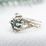 Under The Sea, Raw Blue Montana Sapphire Ring
