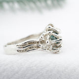 Under The Sea, Raw Blue Montana Sapphire Ring