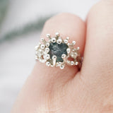 Under The Sea, Raw Blue Montana Sapphire Ring