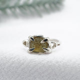 Raw Green Yellow Montana Sapphire Ring