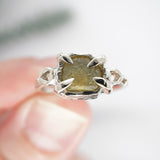 Raw Green Yellow Montana Sapphire Ring