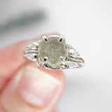 Raw Teal Blue Yellow Montana Sapphire Ring