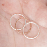 3-Ring Stacker, Sterling Silver & Rose Gold Filled Ring Set