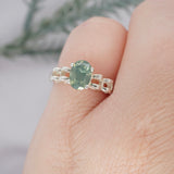 Rare Opalescent Teal Montana Sapphire Ring