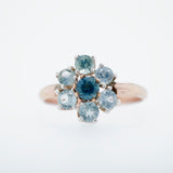 Rose Gold Cluster Montana Sapphire Ring