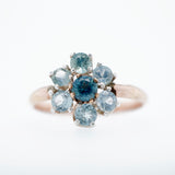 Rose Gold Cluster Montana Sapphire Ring