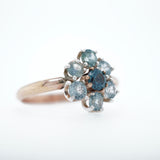 Rose Gold Cluster Montana Sapphire Ring