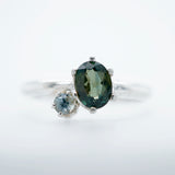 Blue Green Montana Sapphire Ring