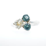 Sterling Silver Yellow and Blue Montana Sapphire Ring