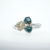 Sterling Silver Yellow and Blue Montana Sapphire Ring