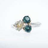Sterling Silver Yellow and Blue Montana Sapphire Ring