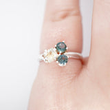 Sterling Silver Yellow and Blue Montana Sapphire Ring